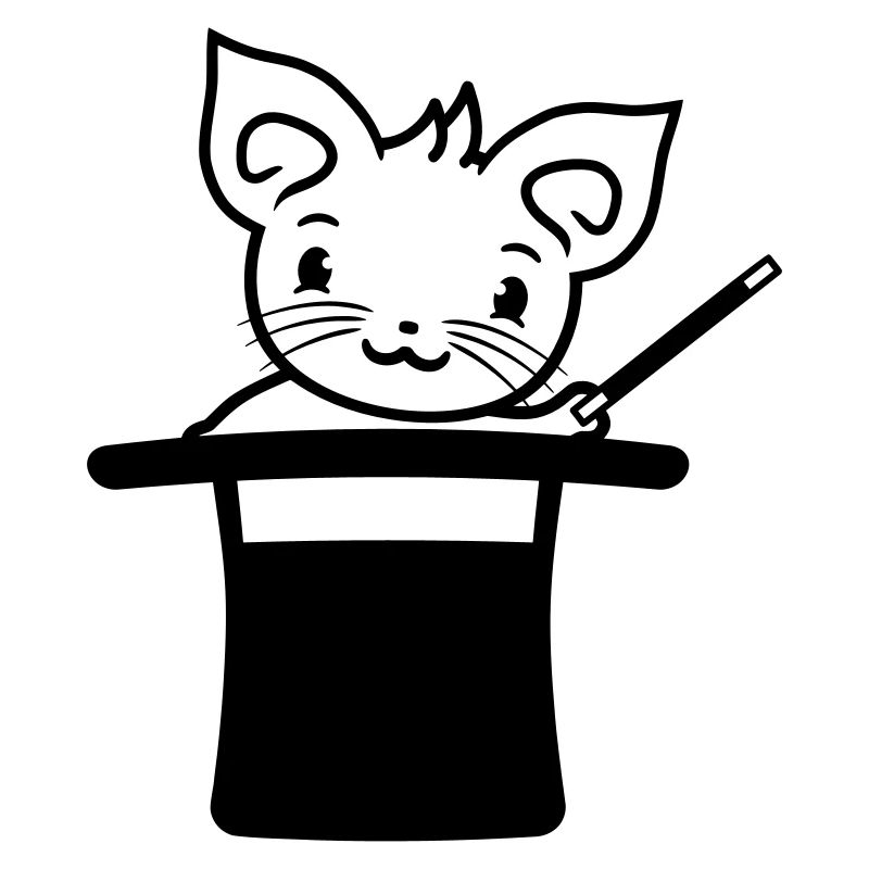Magical Enchanted Top Hat Wizard Cat