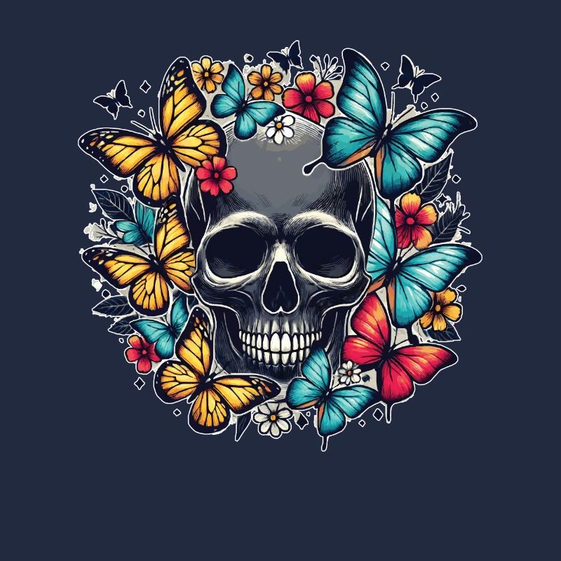Conception de papillon de crâne