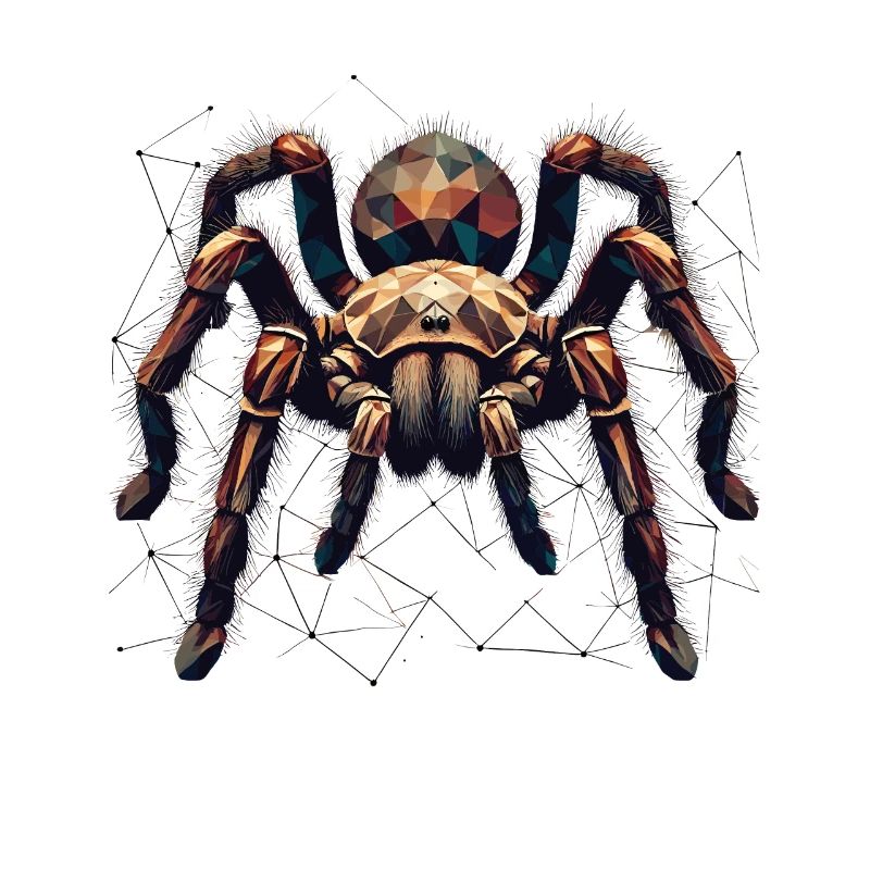 Tarantula Large Spider Polygon Art