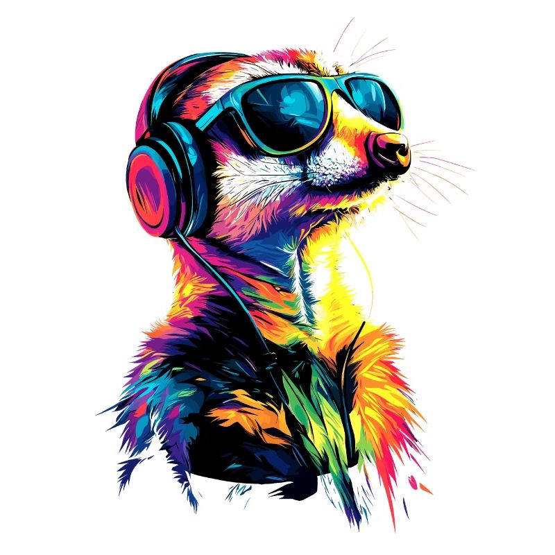 Erdmännchen Sonnenbrille Bunt Süßes Erdmännchen