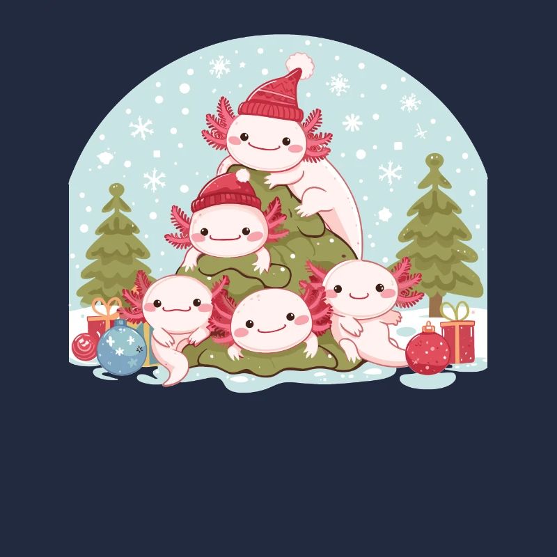 Axolotl Noël Mignon Axolotls Joyeux Noël