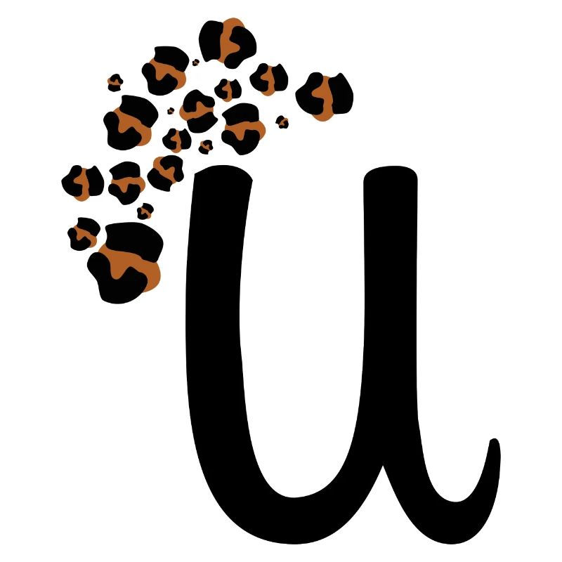 Letter u leopard print