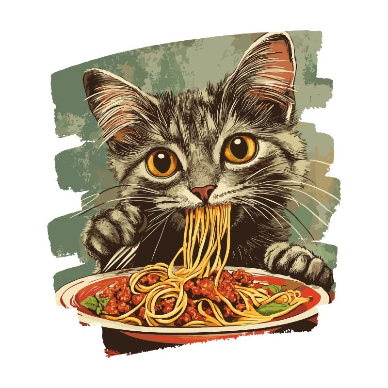 Cat Noodles Retro