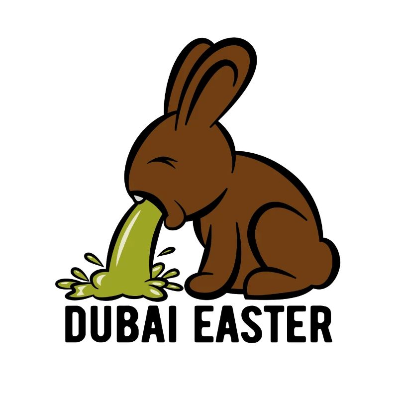 Easter Bunny Puking - Dubai Easter - Easter