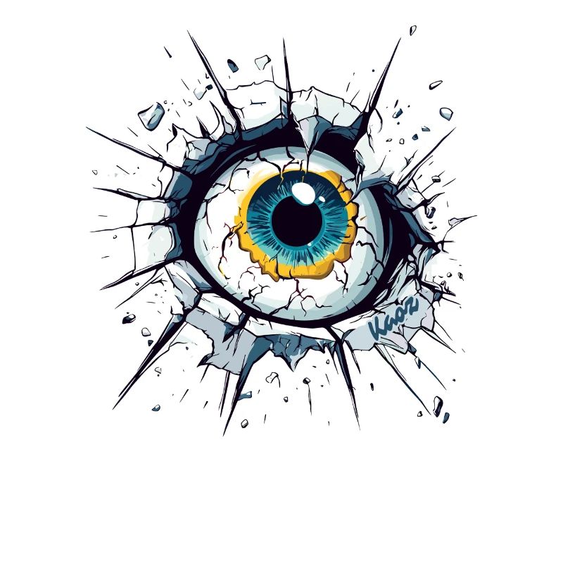 Auge durchbricht die Wand – Unheimlicher Blick