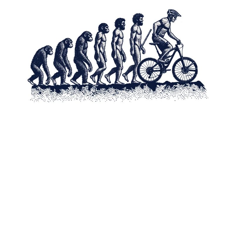 Evolution from ape to cyclist