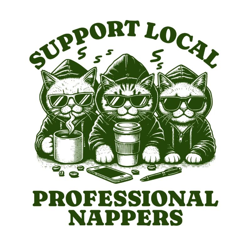 Support Local Professional Nappers Funny Cat