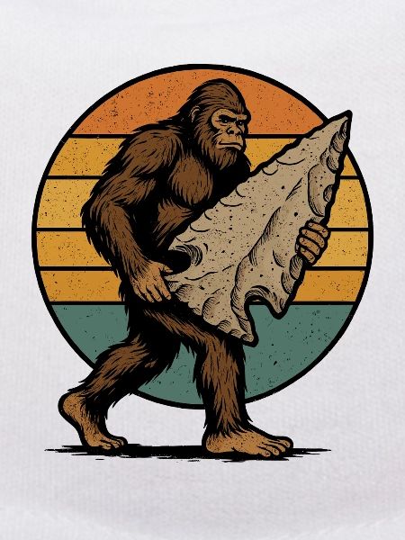 Bigfoot mit Arrowhead Pfeilspitzen Feuerstein