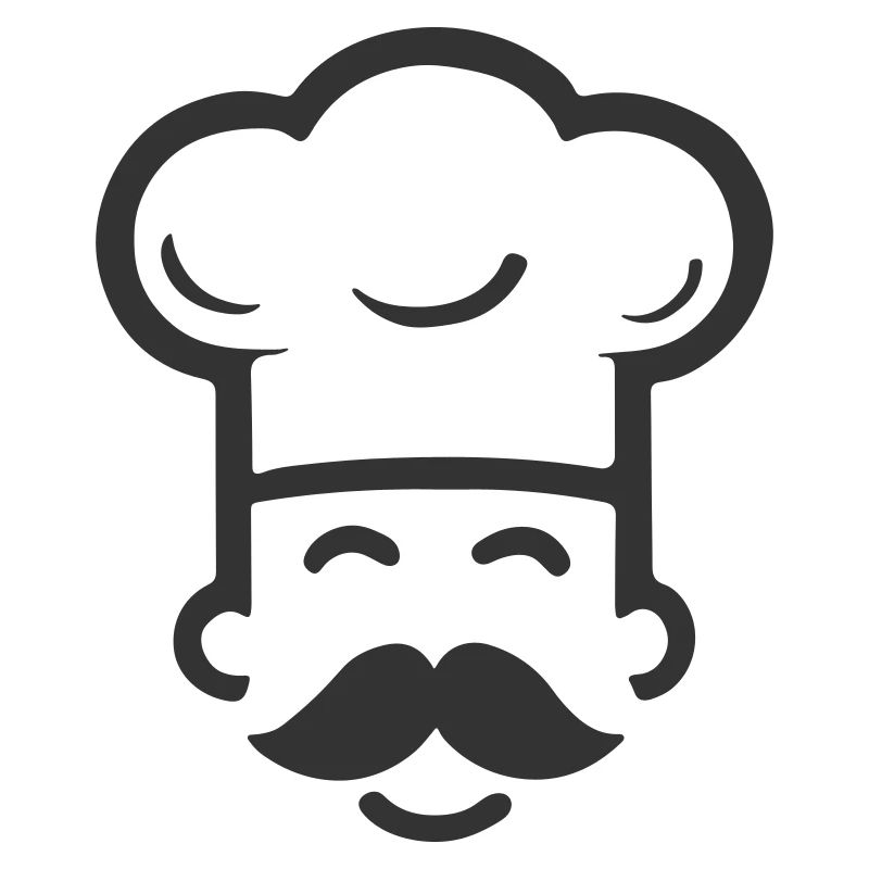 Chef Face Icon – Smiling Cook With Mustache