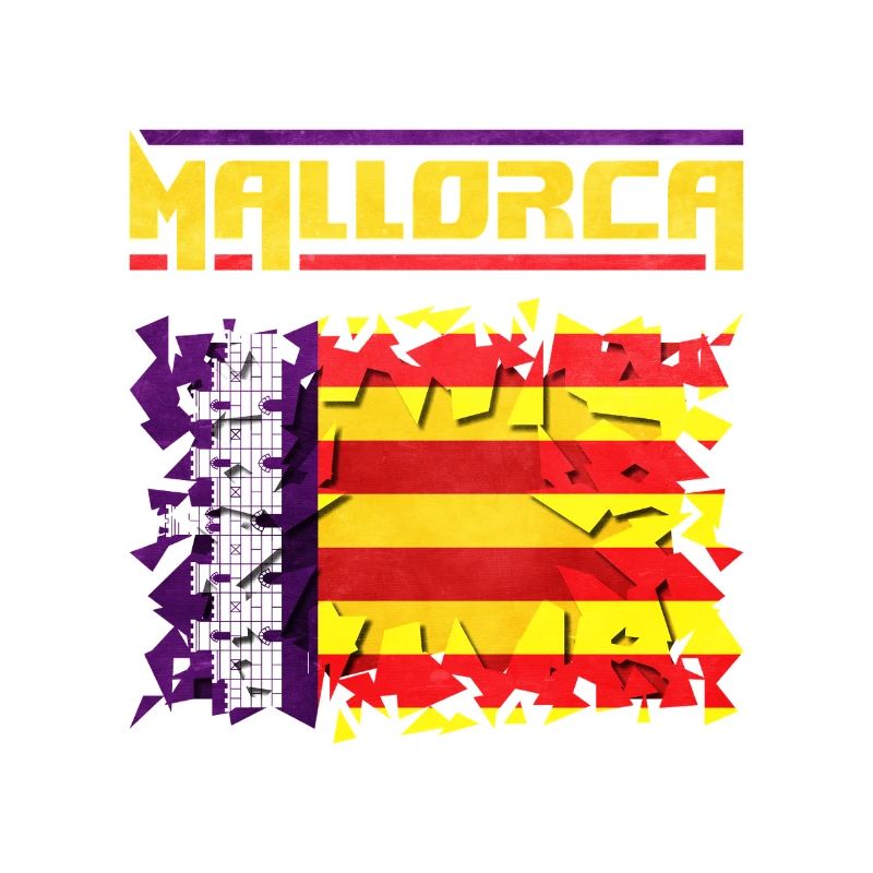 Mallorca Musikdesign mit spanischer Flagge