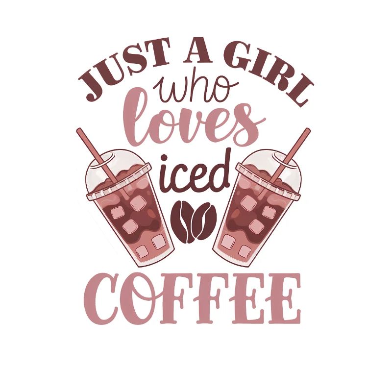 Mädchen, das Eiskaffee liebt