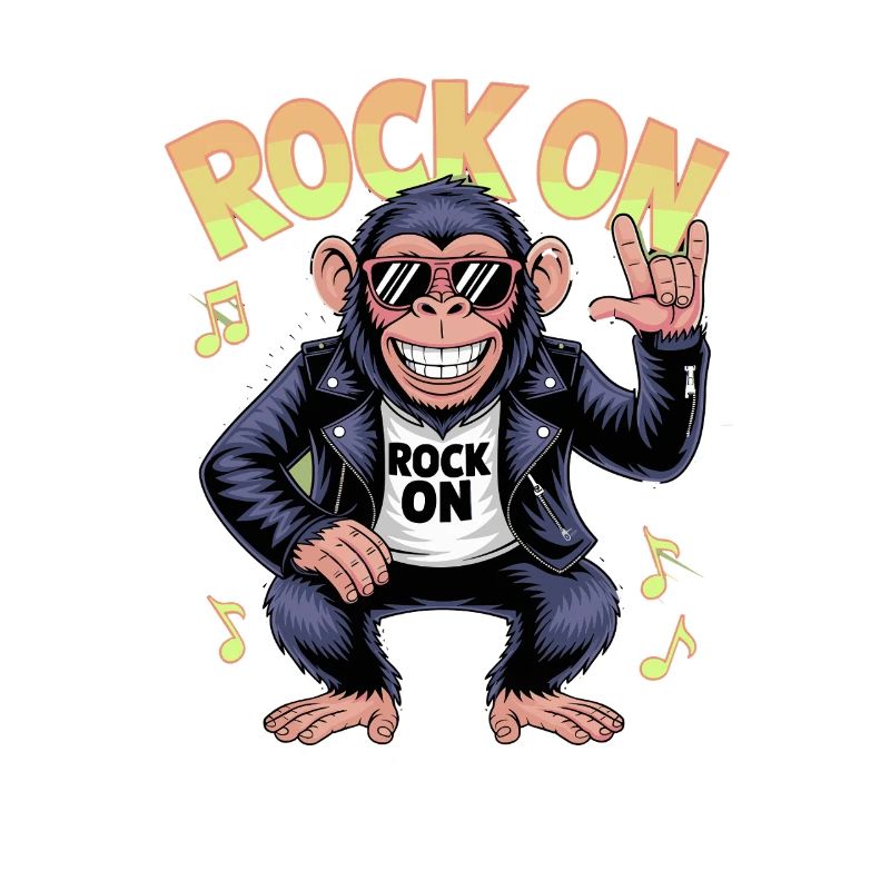 Rock On Monkey Rocker Sunglasses Leather Jacket