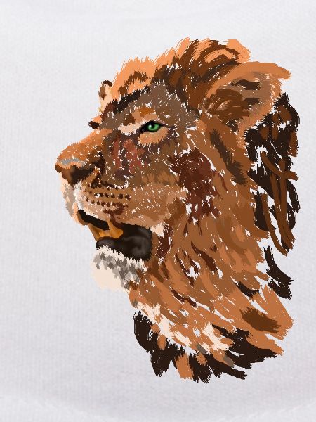 Lion head in brush style