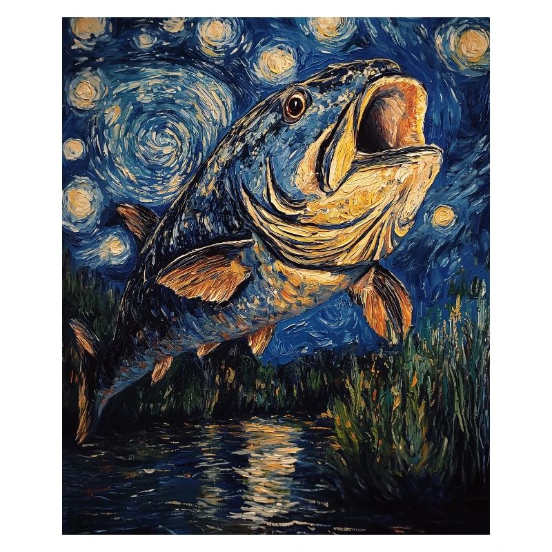 Carp Fish Van Gogh Style
