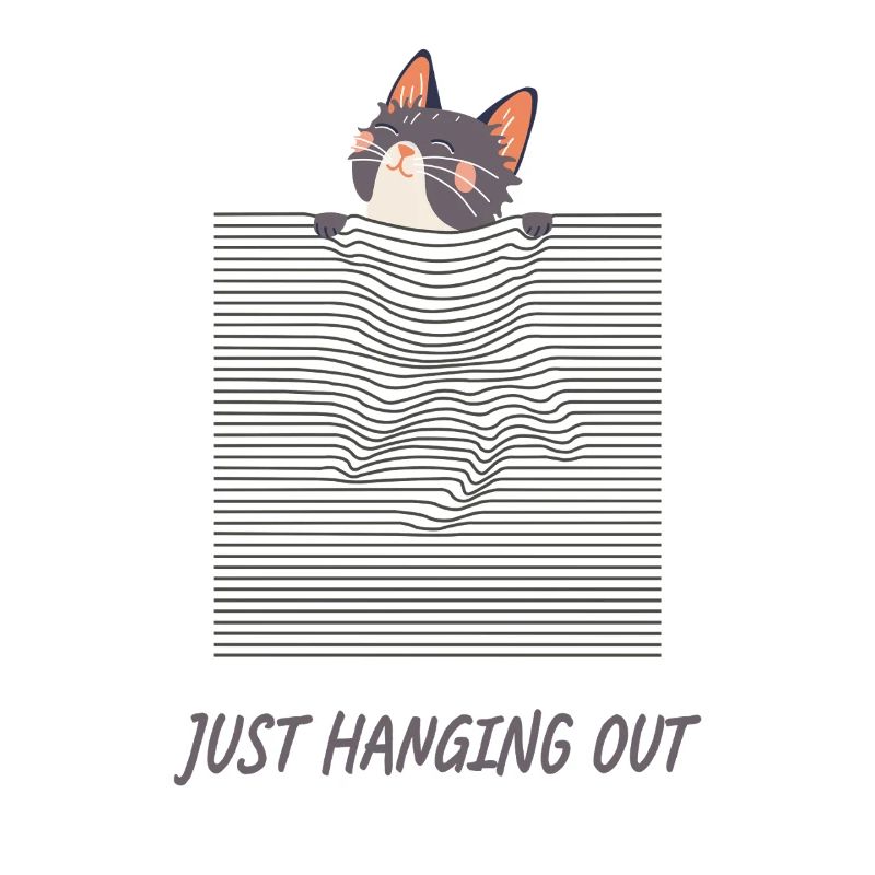 Curious Cat – Funny Optical Line Art