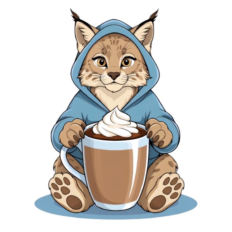 Lynx avec boisson chaude