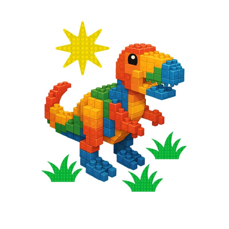Dinosaur Made Of Bricks Creative Block Builder