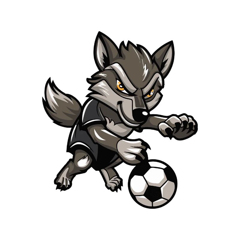 Wolfsoccer Animierter Wolf