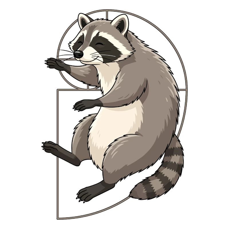 Fibonacci Raccoon Spiral