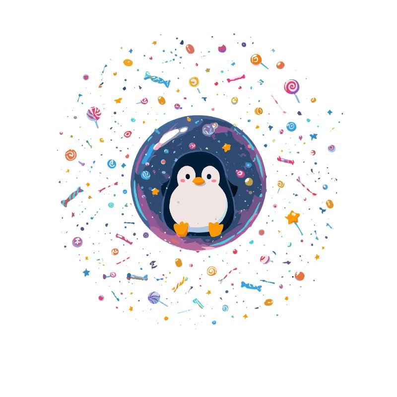 Penguin Glaskugel mit Süßigkeiten