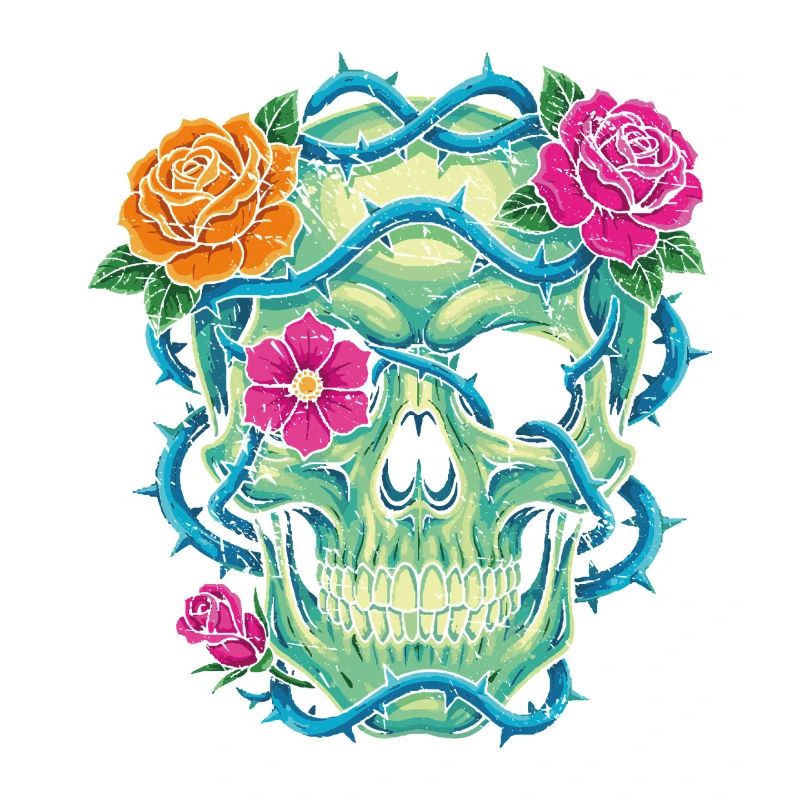 Floral Skull - skull art