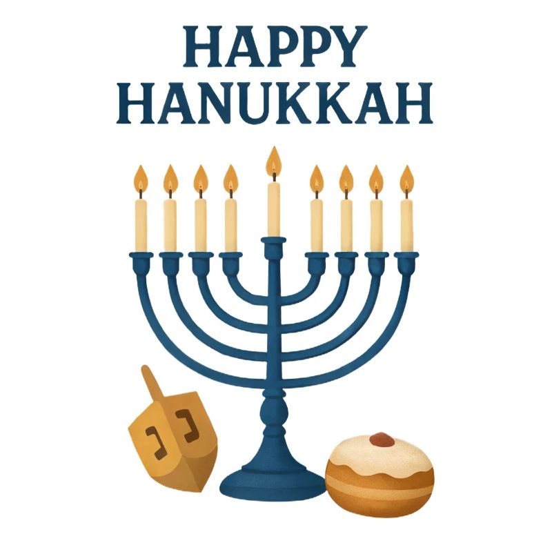 Happy Hanukkah Menorah Festive Light