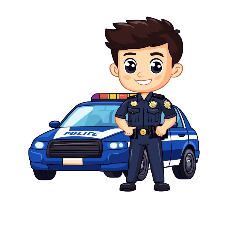 Polizeiheld Karikatur