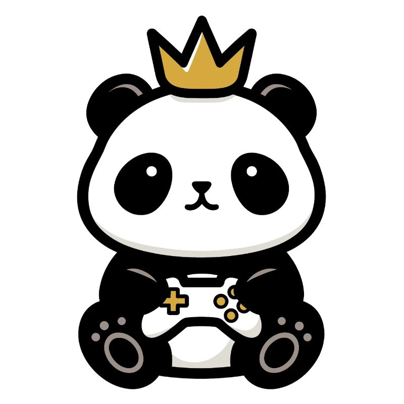 Panda sticker gamer crown