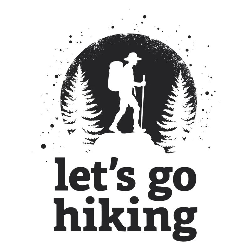 Let's go hiking Bergsteiger Wanderer Silhouette
