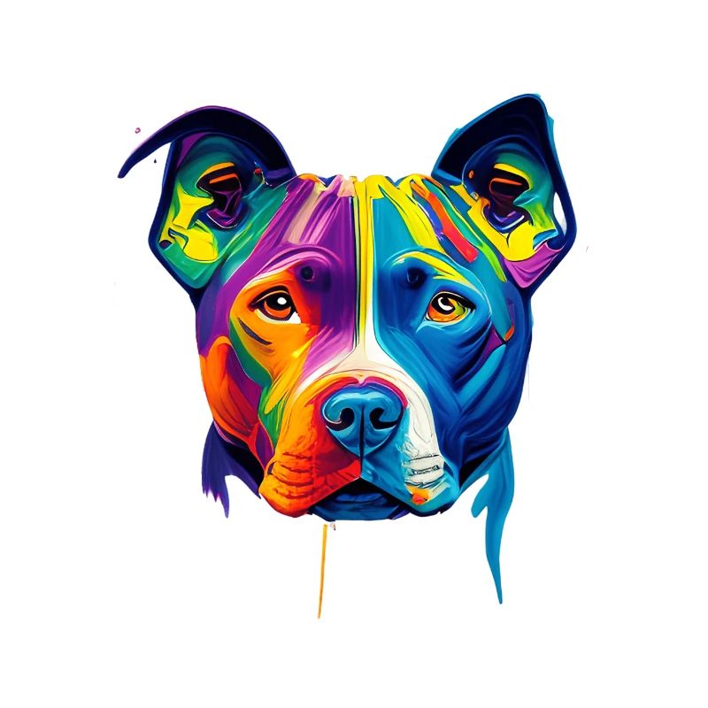 Bunte Pitbull-Hunde-Gesichtsmaler-Splatter-Kunst
