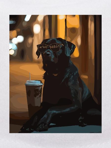 Night lounge dog with sunglasses