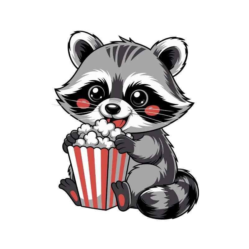 Kuschelnder Waschbär Popcorn
