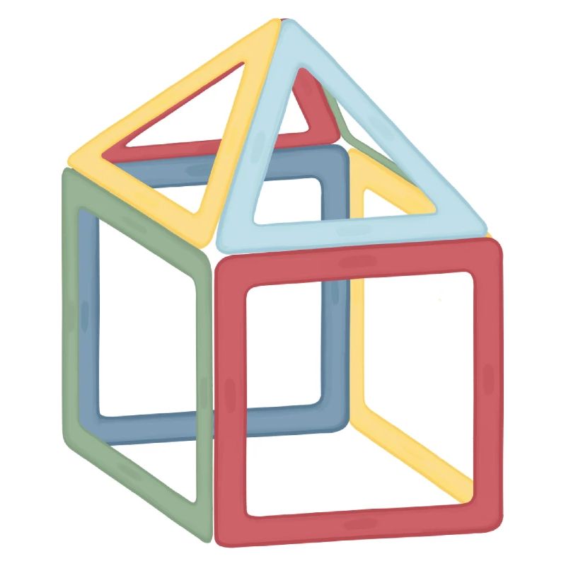 Colorful Cube Block Composition