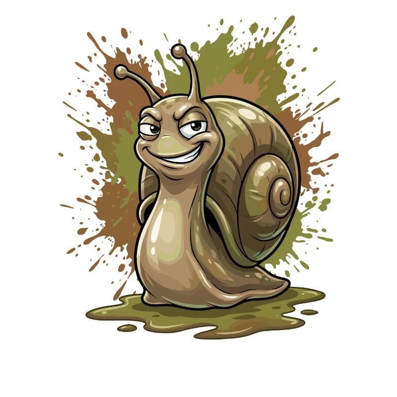 Witzige Schnecke mit Farbsplash