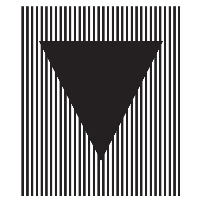 Triangle inversé sur champ rayé