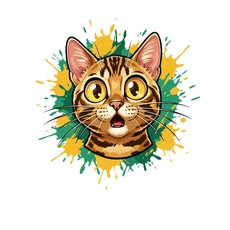 Illustration de l’explosion de couleur de la tête de chat