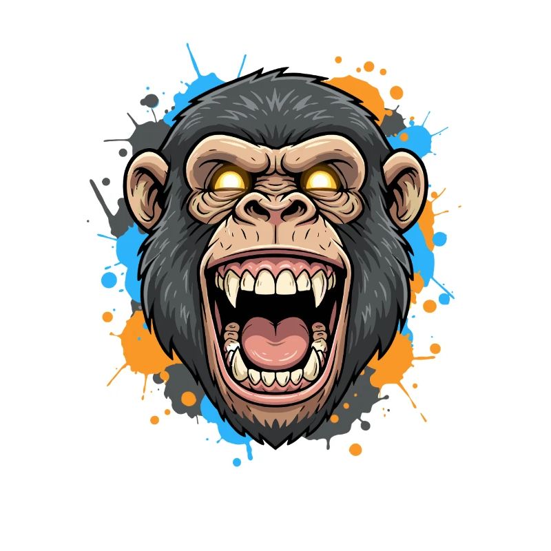 Schreiender Gorillakopf Splash