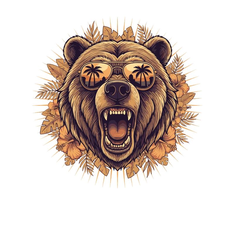 Tropischer Bär mit Sonnenbrille