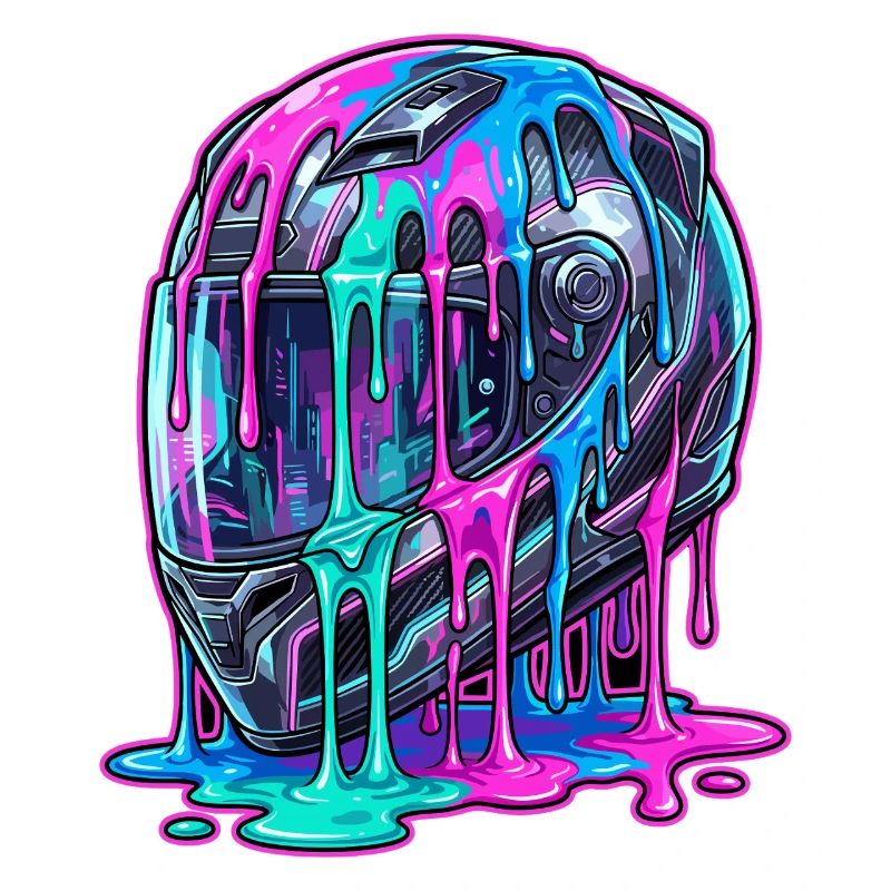 Abstract helmet with color flow