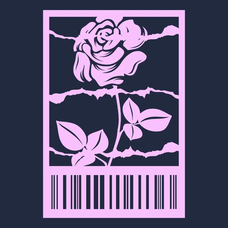 Gothic Rose Barbed Wire Barcode Urban Style