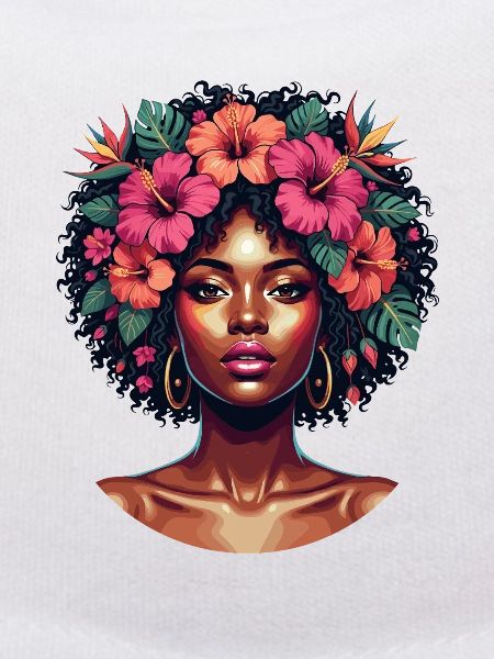 Floral Afro Kronenporträt