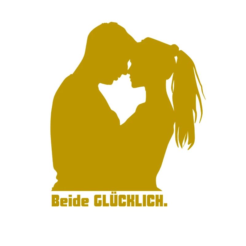 Beide Glücklich Kuss Silhouette