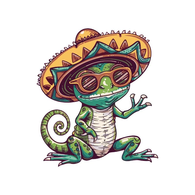 Chameleon Funny Sombrero