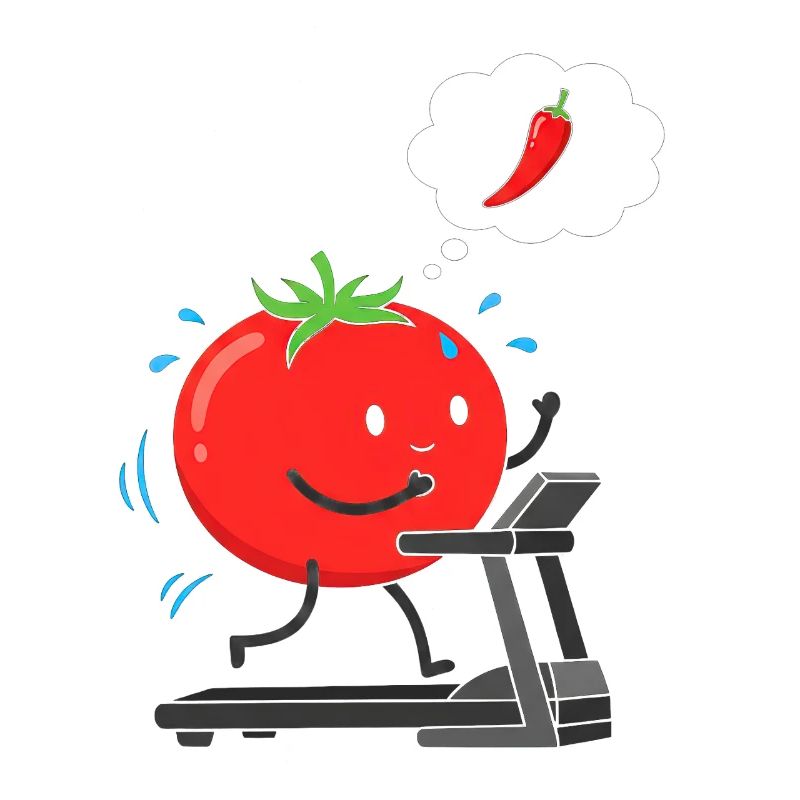 Tomate auf Laufband