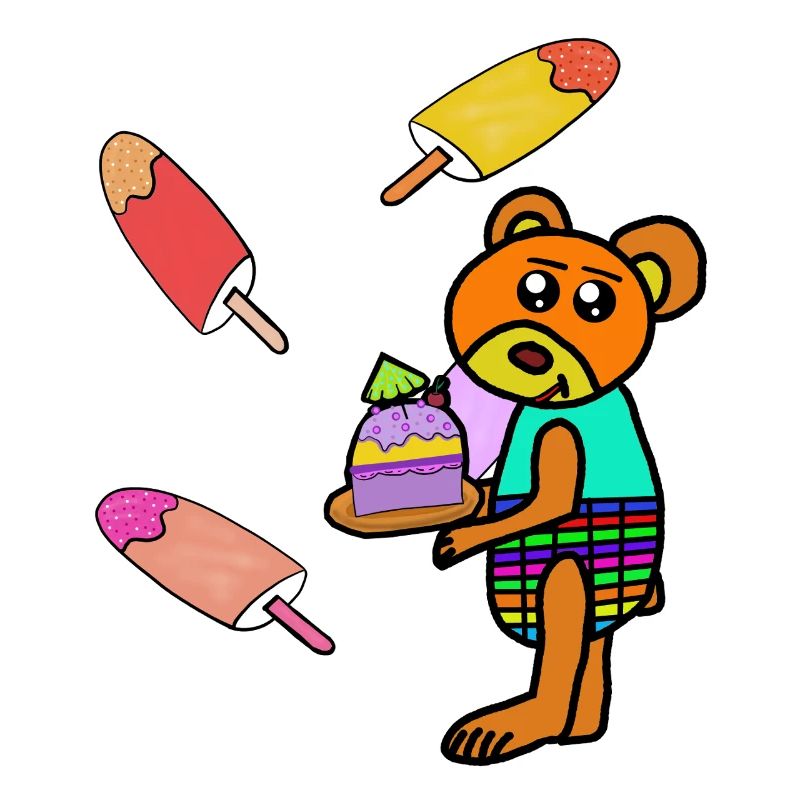 Teddy Kuchen Eis-Motiv Bär Kinder