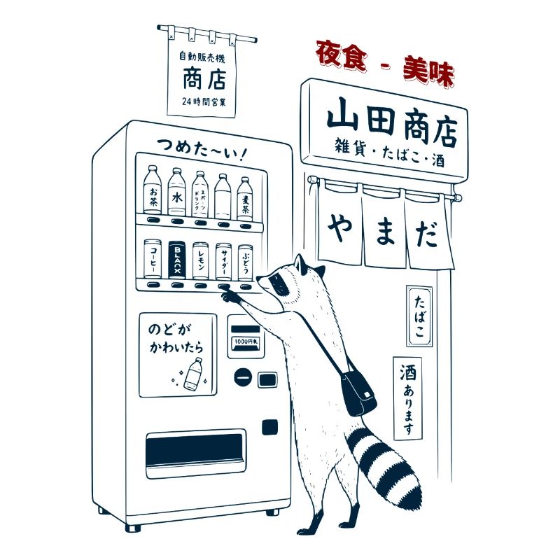 Waschbär Vending Maschine