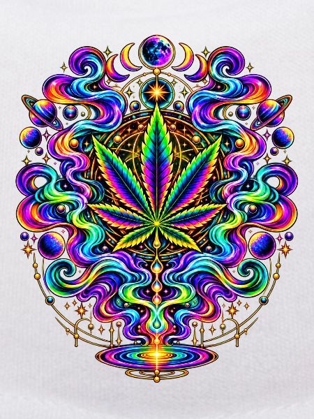 Psychedelisches Hanfblatt Feuerwerk