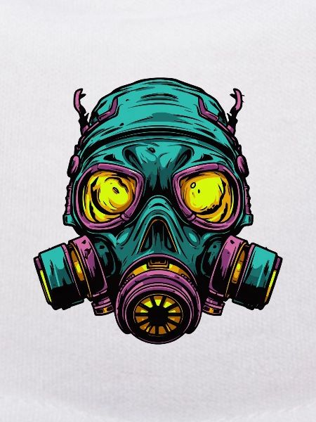 Neon Gasmaske Kopfdesign