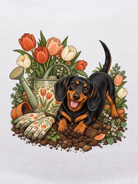 Garten-Dackel Tulpenliebe