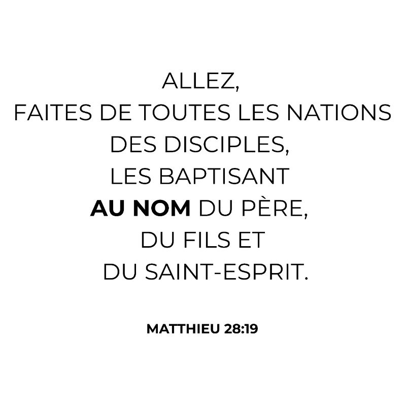 MATTHIEU 28 : 19 - VERSET BIBLE - Version noire